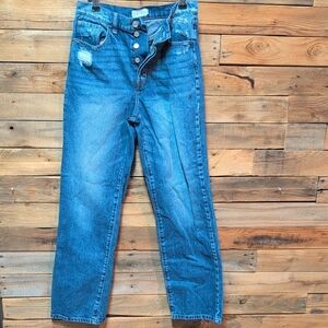 Cello Blue Denim with Button Accent